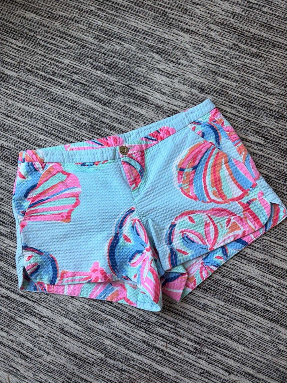 Lilly Pulitzer Women’s Adie Textured Shorts Size 4 Seashell on the Rocks Blue